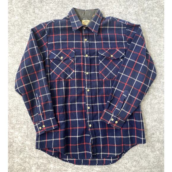 Vintage 70s Fieldmaster flannel shirt mens XL tall button up outdoors western - Picture 1 of 6